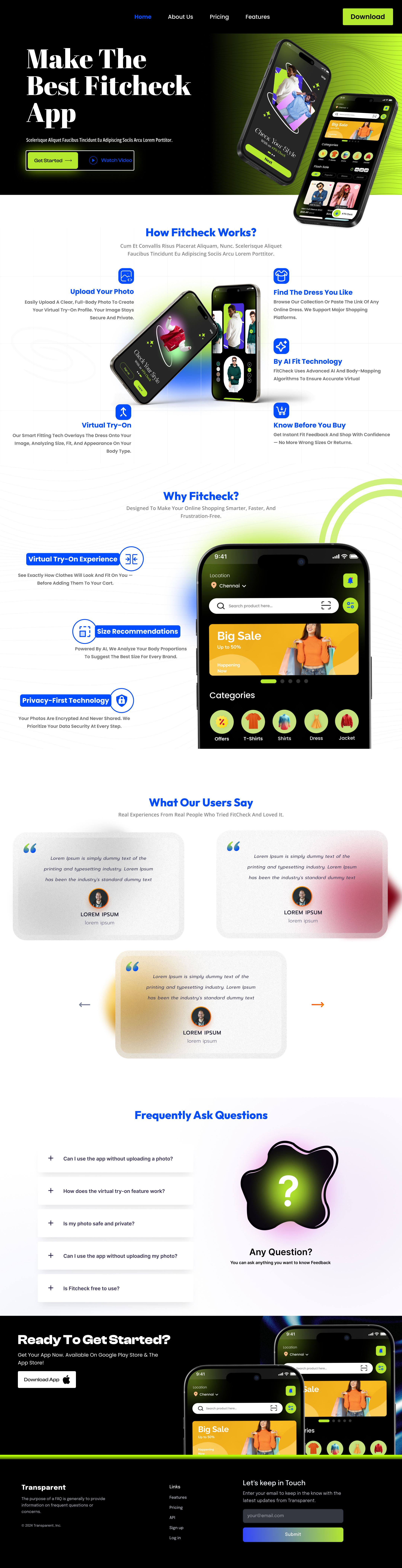 AI meets fashion — a clean, modern landing page creative ecommerce minimaldesign fashiontech landing page modernui productdesign uidesign visualdesign webdesign webiste websitedesign