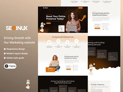 SEO Marketing Website figma marketing marketing website modern design modern layout responsive design seo ui ui design uiux website