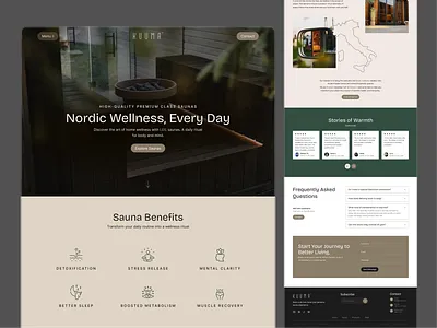 SAUNA Landing page | UI/UX Designer landingpage sauna