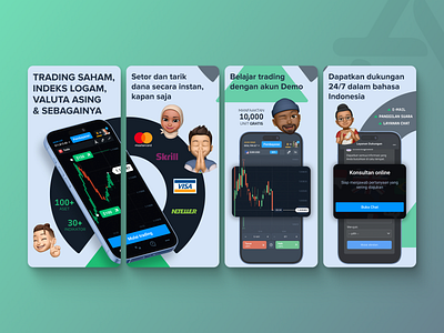 App Store Screenshots | Trading App app store app store screenshots aso cpp design indonesian ipad screenshots mobile marketing trading trading app