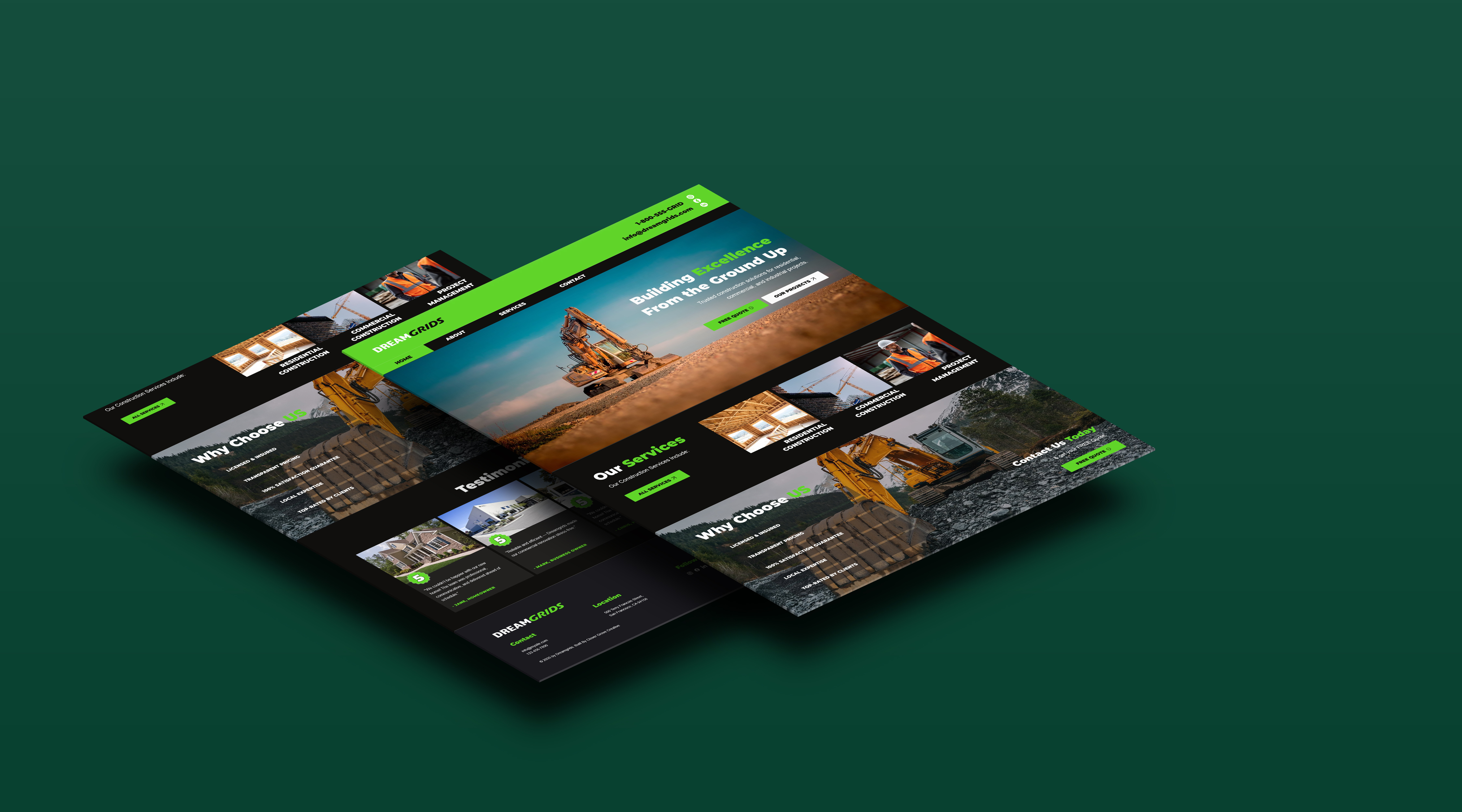 Example of Dream Grids Web Mockup