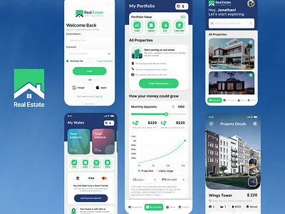 Real Estate Mobile app design and Development app app design app developer app development branding design design and development illustration logo ui