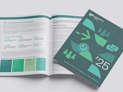 International Paper Proxy 2025 annual report brochure design information design investor relations print design proxy