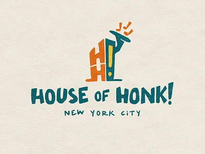 House of Honk! NYC Logo branding brass brass band graphic design honk illustration logo logo system music new york city nyc visual identity
