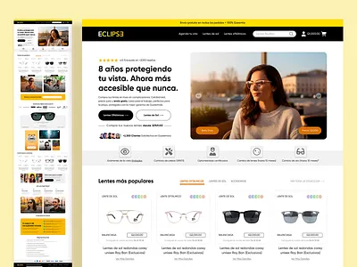 Eclipse Eyewear - E-commerce Redesign e commerce ecommercedesign eyewear fashion glasses homepage modern retail sunglasses uiux web design