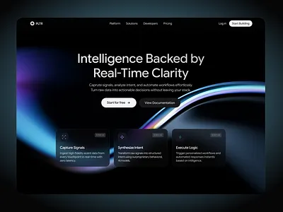 AI Automation Platform – SaaS Landing Page ai customer service landing ai landing page b2b website design customer support website dark saas landing page glow landing page hero section design saas landing page support automation website ui ui ux design webdesign