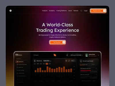 Trading Platform - UI/UX Design bitcoin blockchain broker cfd crypto exchange forex forex trading future trading landing page landingpage prop firm prop trading stocks trade trading trading platform uiux web design