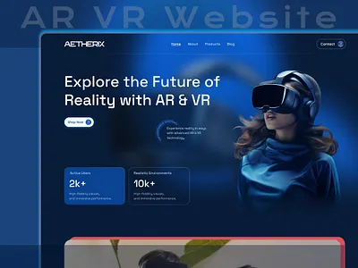 Aetherix || AR/VR Futuristic Website UI ai website ar vr ar website futuristic website design gamingui landingpageui product design smtech24 tech design technology website ui design ux design virtual reality vr website website
