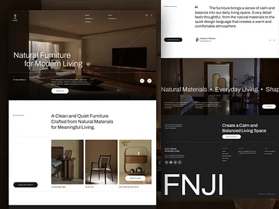 FNJI - Minimalist Clean Custom Furniture Interior Design Website architecture branding clean company profile ecommerce elegant furniture interior interior design landing page luxury minimalist modern ui web design web designer website website design website designer website layout