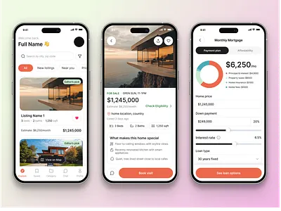 Mortgage & Home Loan Assistant Mobile App Design🏠📱 affordabilitytool appdesign figma financialdesign fintech homebuying homeowner housingmarket loancalculator mobileapp mortgageapp productdesign propertylisting propertysearch realestate realestatetech uidesign uiux userexperience