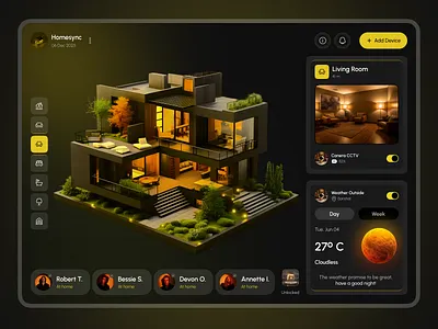Smart Home Dashboard ai smart home control panel dark dashboard dashboard design device control home control iot iot dashboard modern design product design smart smart home smart living ui ux web app design web design
