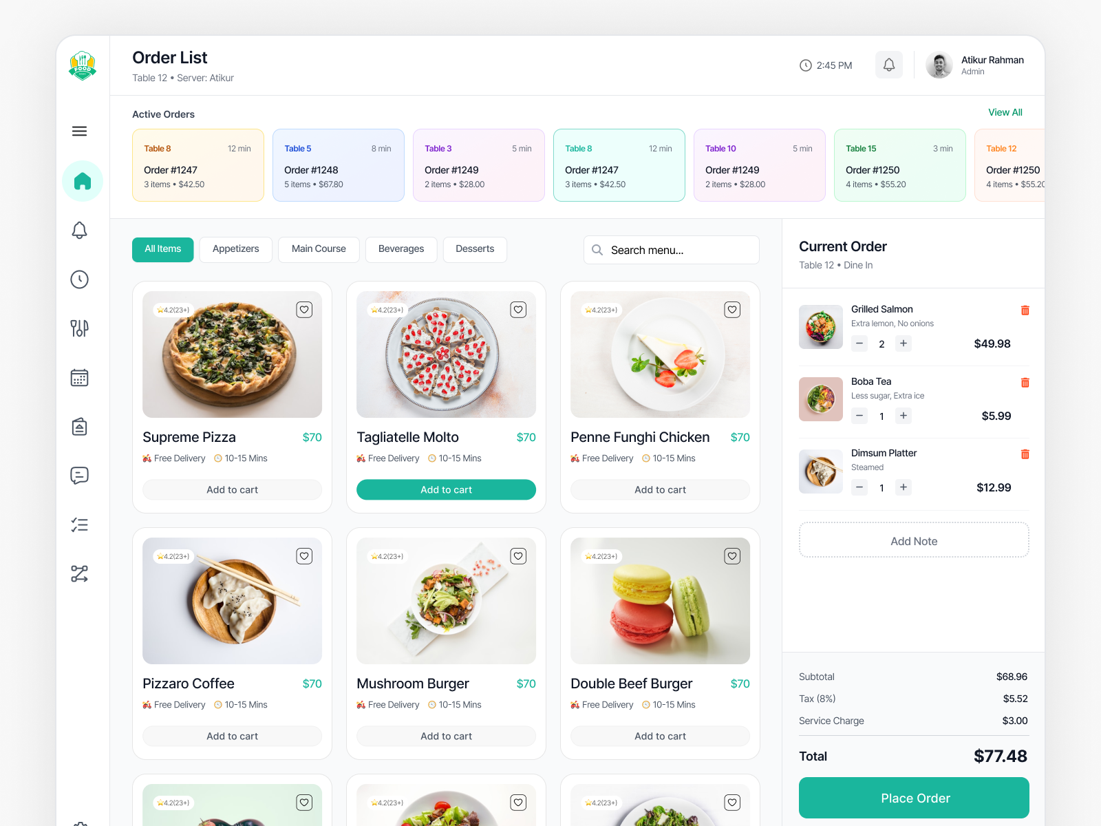 UI/UX Design for Modern Food SaaS Admin Panel dashboard digital creator fast food dashboard figma food food dashboard food menu junk food dashboard mobile app design product design restaurant app restaurant dashboard saas saas dashboard uiux website design