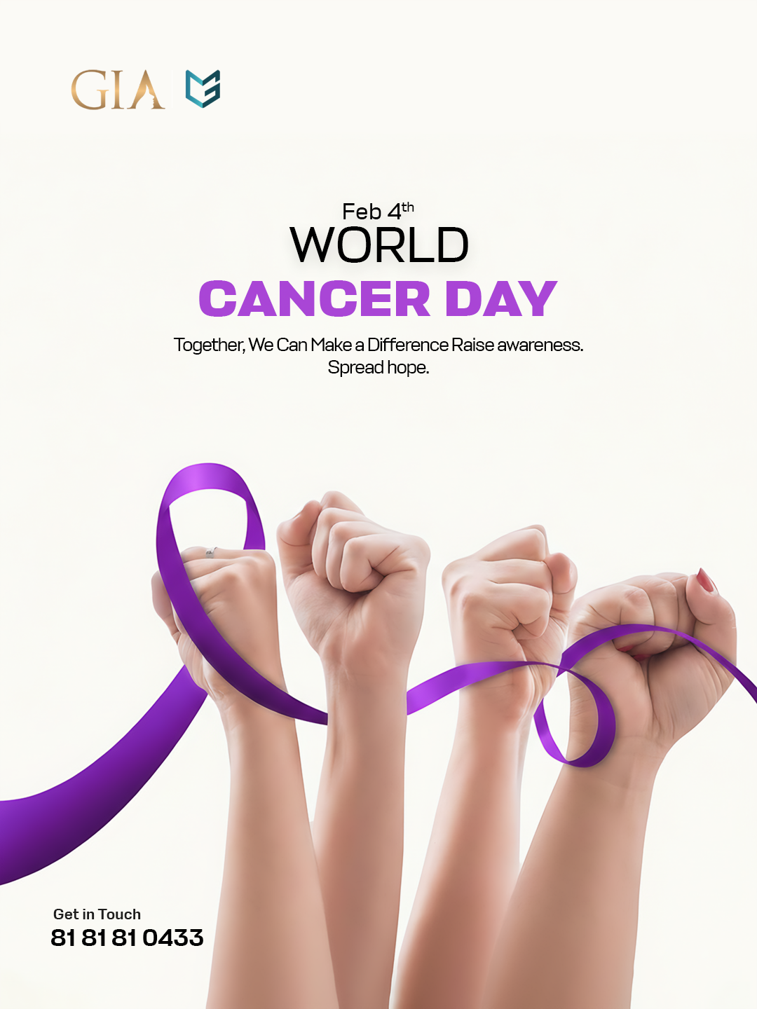 World Cancer Day SM Creatives - GIA | MediGlam graphic design po