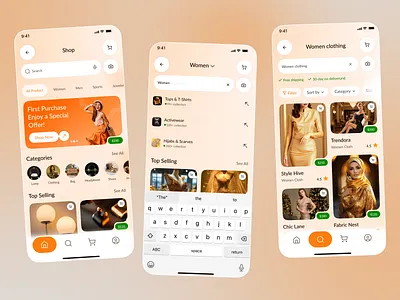 Fashion E-commerce Mobile App UI app app design design ecommerce app ecommerce design ecommerce ui fashion app fashion store fashion ui ios marketplace app mobile app modern ui online shopping product listing shopping app shopping app ui shopping ui ui design