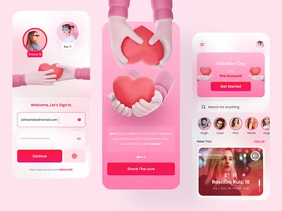 😍 Valentine's Special - App design app design dating dating app dating app design dating app ui design love mobile mobile app mobile app design sylgraph trending ui design ux design valentines day