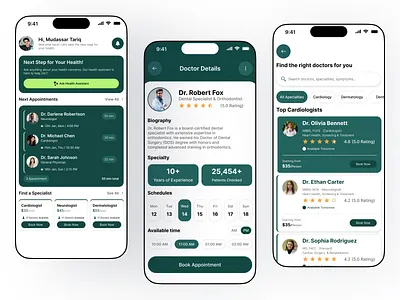 CarePulse – Healthcare Booking App UI