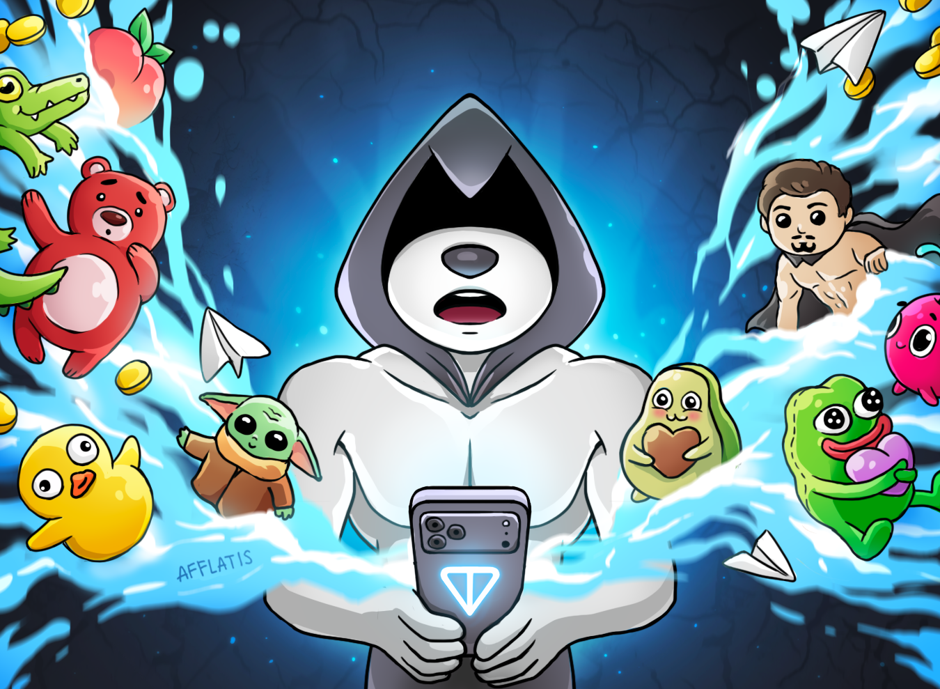 TON Stickers Concept Art 💎 Telegram Meme Pack Illustration crypto crypto art crypto artist crypto designer crypto illustration crypto illustrator crypto mascot crypto stickers illustration meme meme coin memecoin memecoin artist memecoin designer pepe telegram telegram sticker pack telegram stickers ton network too