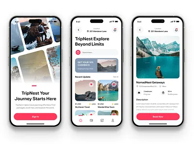Travel Agency & Vacation Booking App Design🧳✈️ appdesign bookingapp design discovery figma getaways holidaybooking mobileapp mobileinterface productdesign tourism travelagency travelapp travelbooking traveltech uidesign uiux userexperience vacationplanner wanderlust