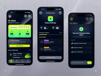 AI Fitness App ai fitness dumbbells fitness fitness app gym gym app home workout ios mobile personal trainer ux weight loss workout workout app