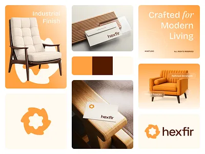 Hexfir Modern Furniture Brand Logo ©IkhStudio aestheticinterior brand brand logo branding creative logo creativeinteriors design furniture logo furnituredesign homedecor ikhstudio interiordesign logo logos luxuryfurniture minimal logo modern logo moderndecor modernfurniture timelessdesign