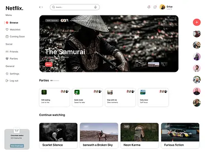 Netflix Redesign – Social Watch Experience 3d animation branding graphic design logo ui