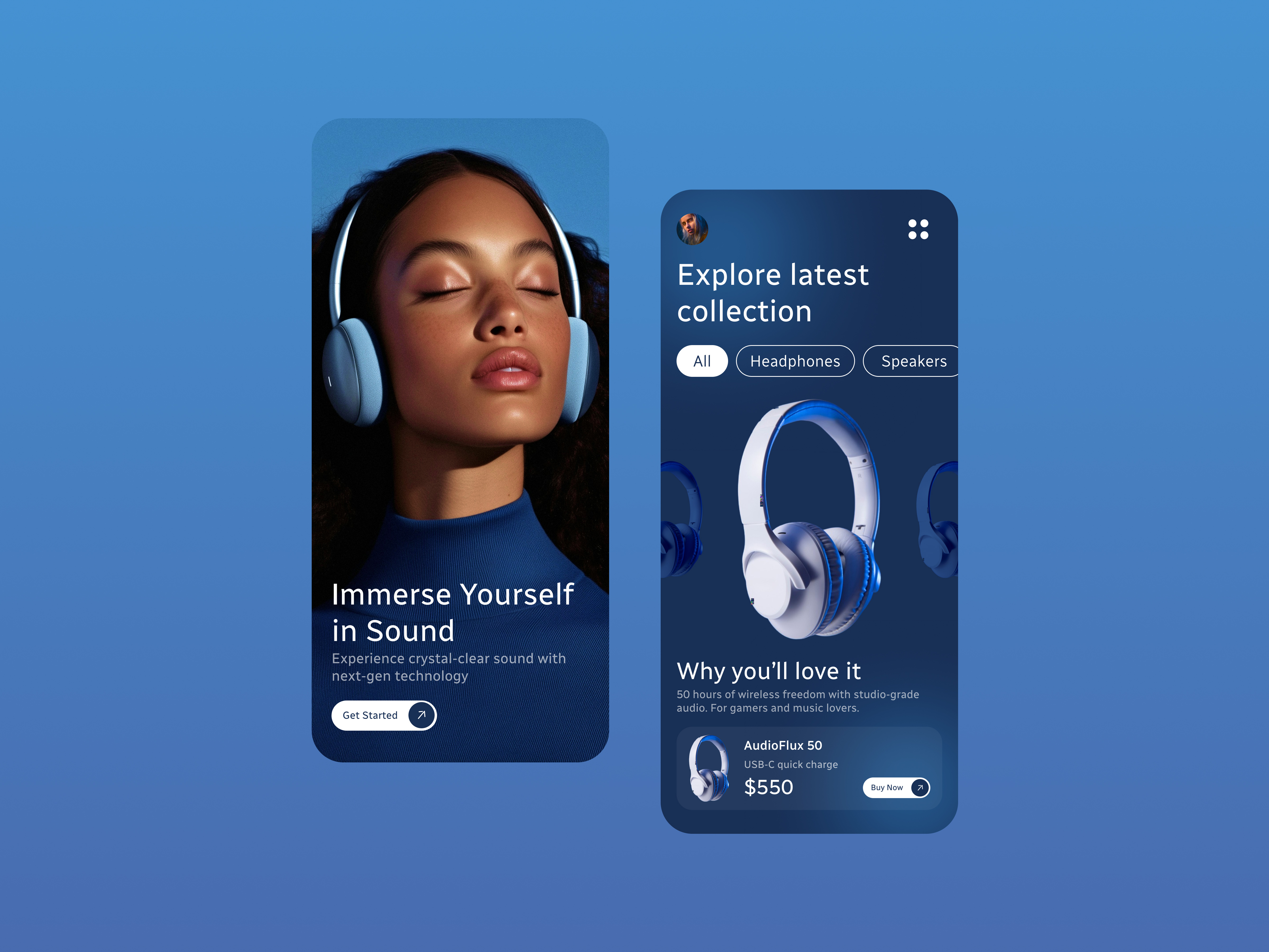 Headphone UI concept app app design appdesign design figma headphone headphone app headphone appp headset illustration typography ui uiinspiration ux