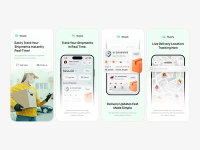 Premium App Store Screenshots | Parcel Tracking App androiddesign appdesign appmarketing appstore availableforwork delivery app iosdesign logistics app mobiledesign mobileui parcel tracking app playstore productivity app screenshots shipping app uidesign uiux