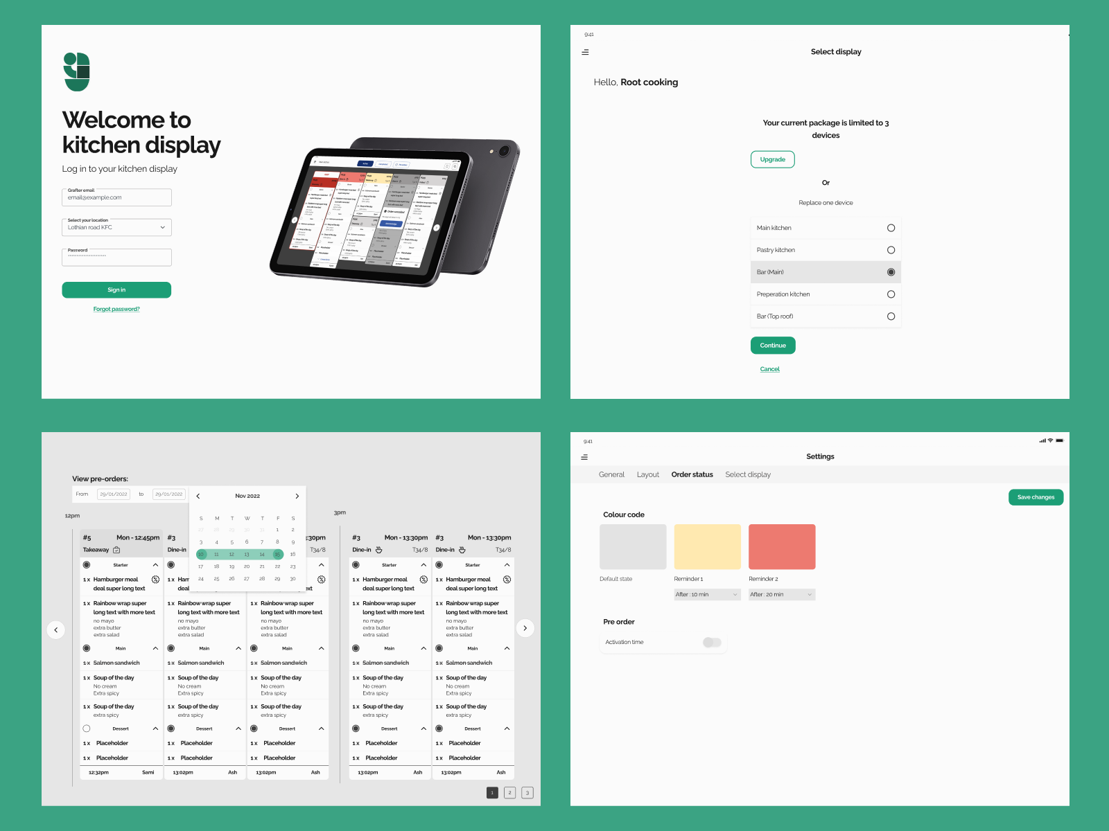 Kitchen Display: Orders & Workflow b2b order management product design restaurant tech saas ui ui design ux design