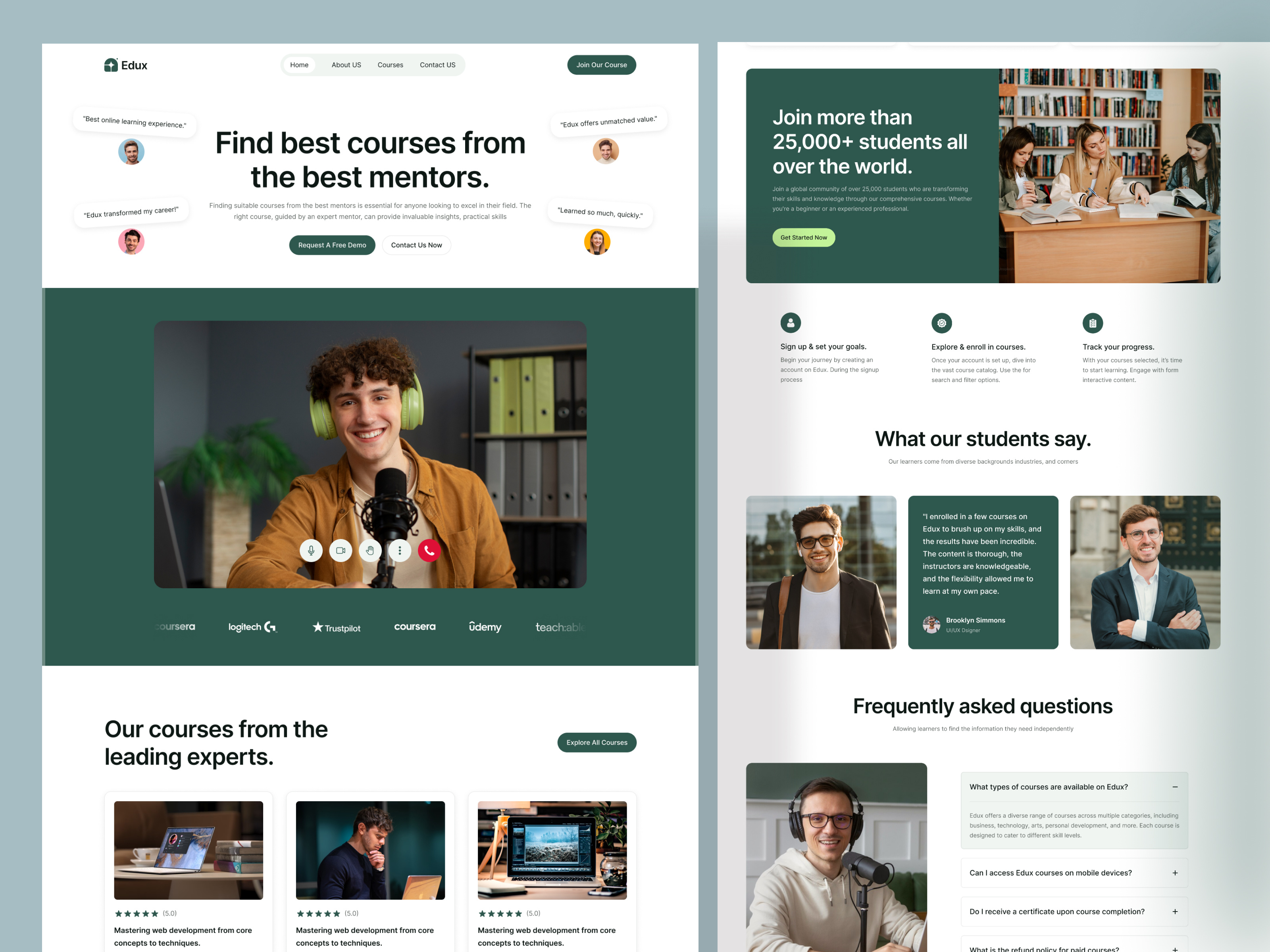 Online Learning & University Website admissions college website course platform edtech education website enrollment landing page online learning responsive design ui design university website ux design web design