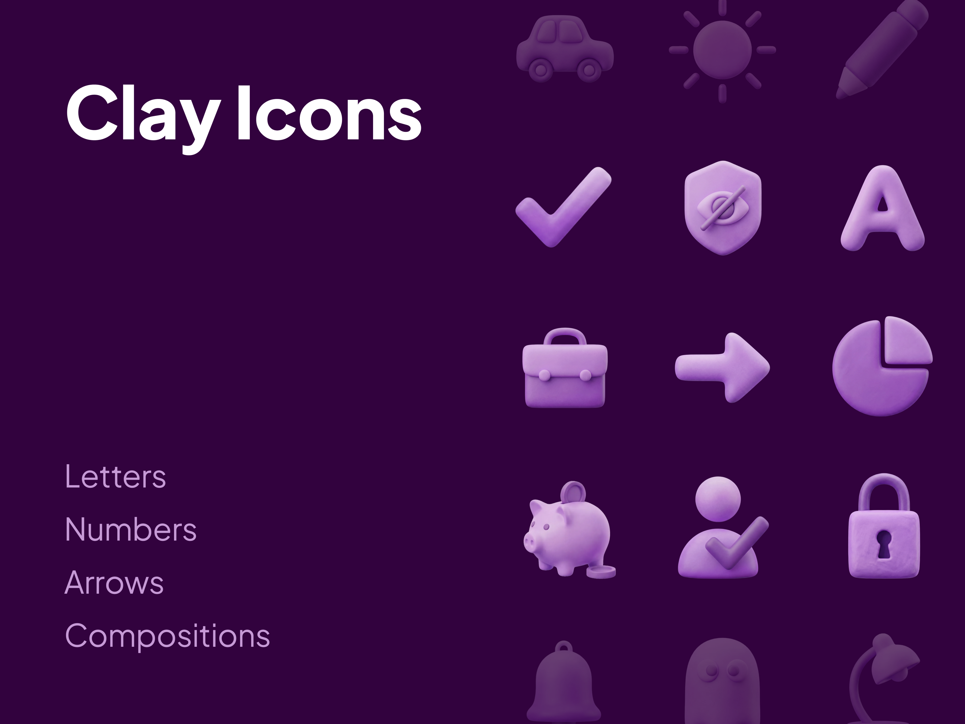 CLAY 3D Icon Set 3d 3d icon 3d illustration alphabet alphabet icons arrows clay clay alphabet clay icon set clay numbers claymorphism finance icons fintech icon set icons illustration number icons privacy savings icons soft ui