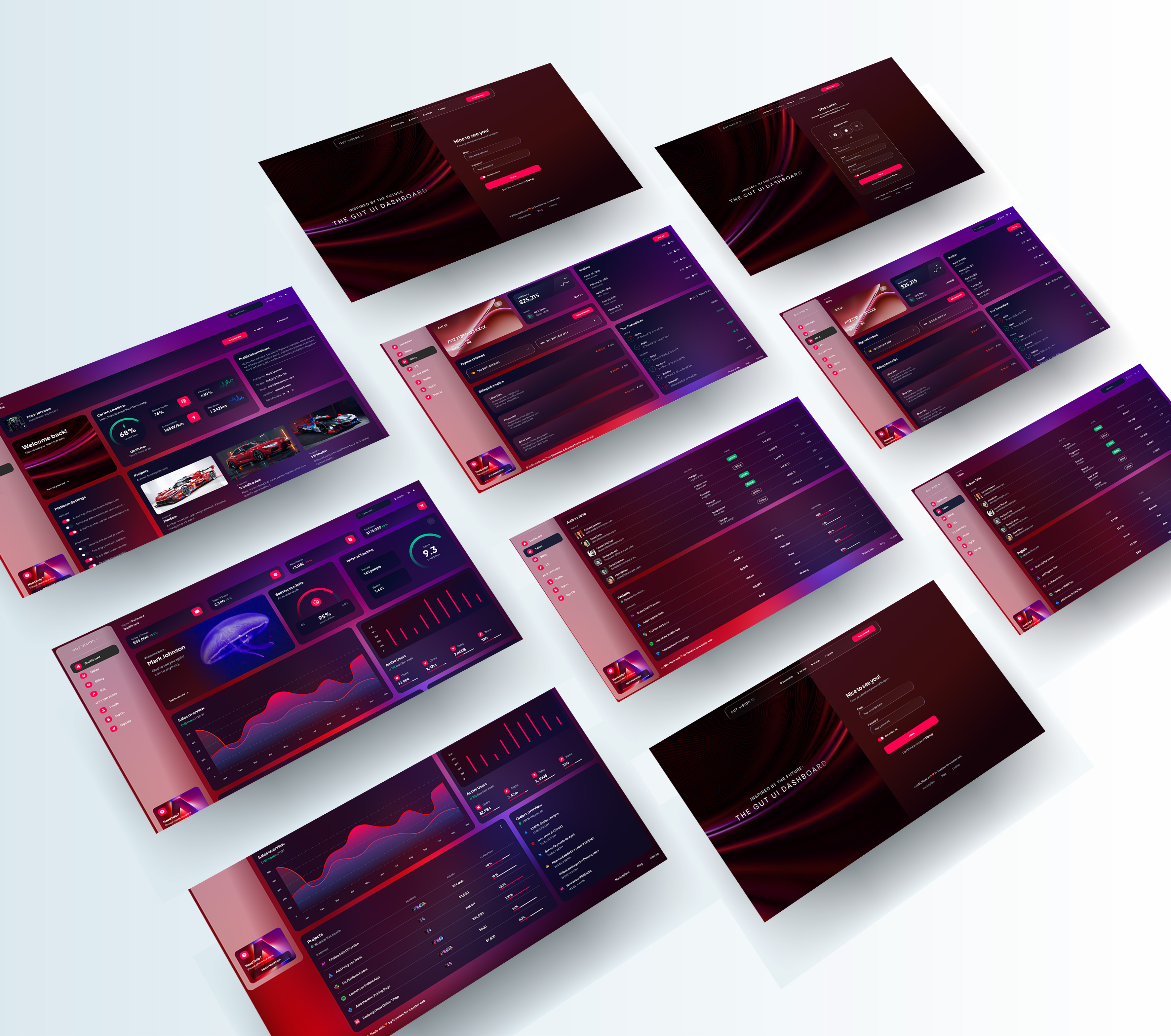 Gut Vision UI, Dark SaaS Dashboard Design admin dashboard analytics b2b branding dark ui dashboard design system figma product design saas ui ux ui ux design web app web design website design