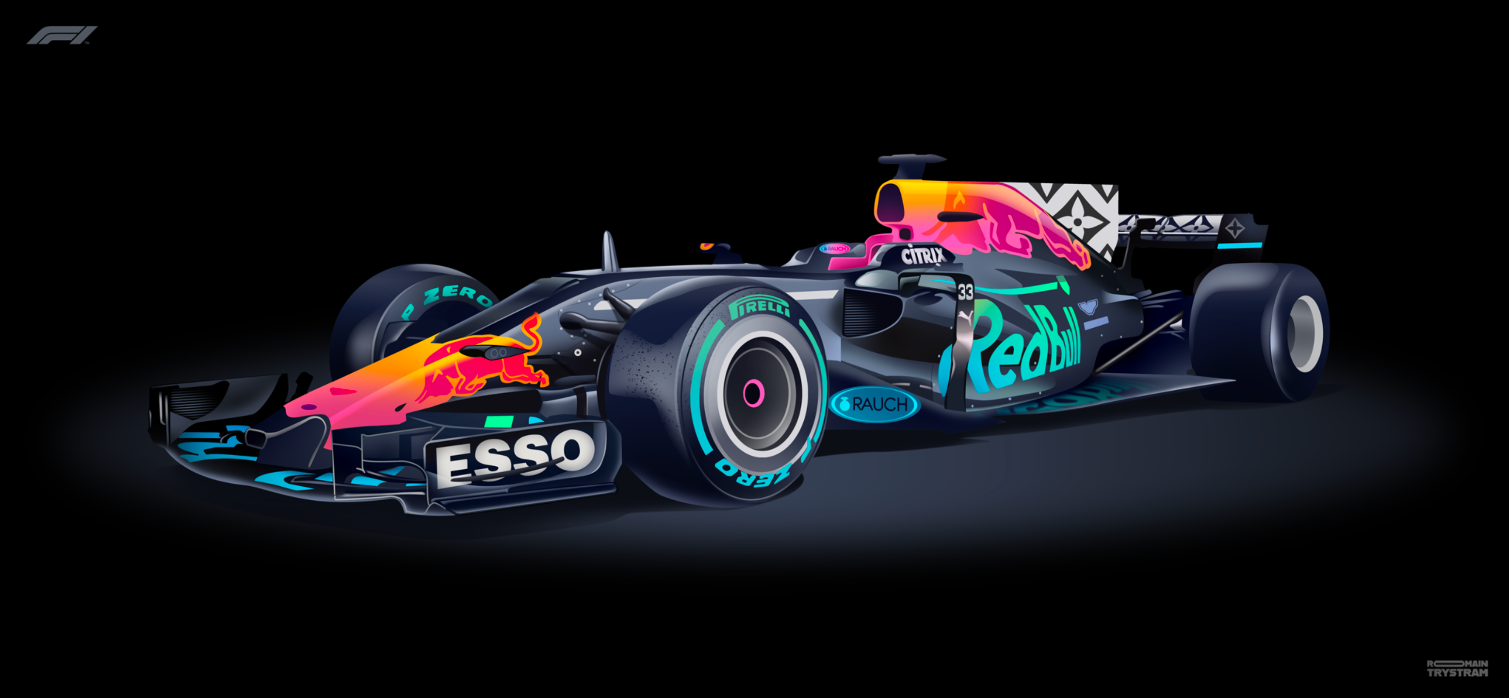 Redbull F1 advertising campain editorial f1 formulaone illustration print redbull