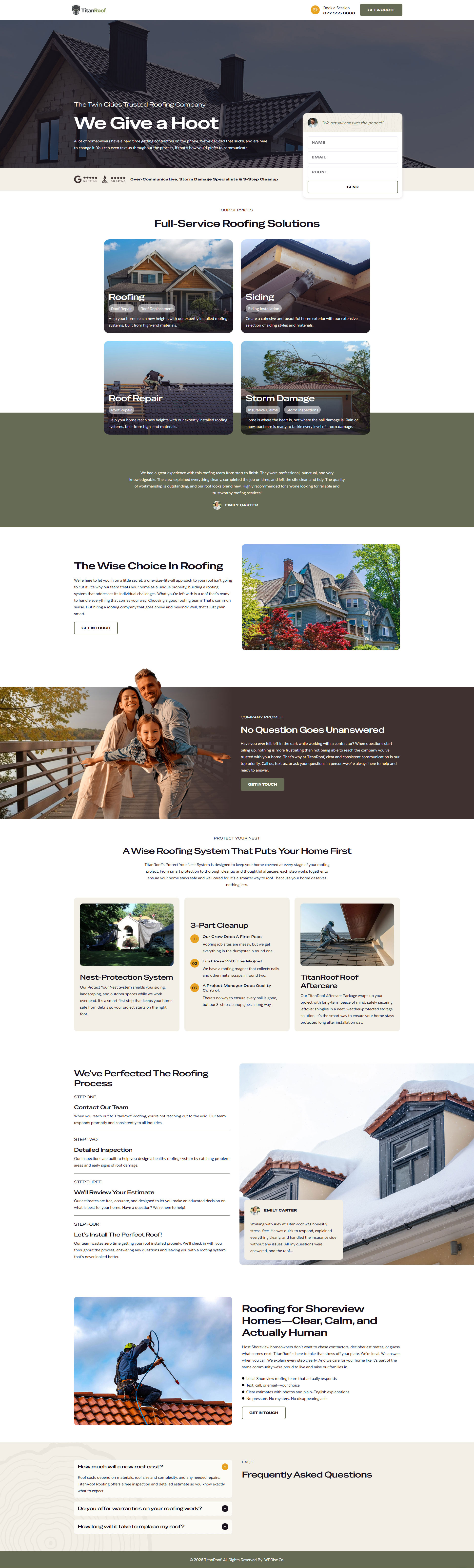 TitanRoof – Roofing Lead Generation Landing Page branding design elementor template graphic design web design