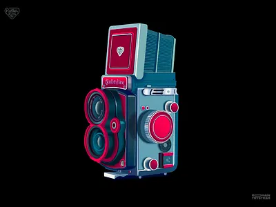 Rolleiflex camera camera cameragear editorial gear illustration