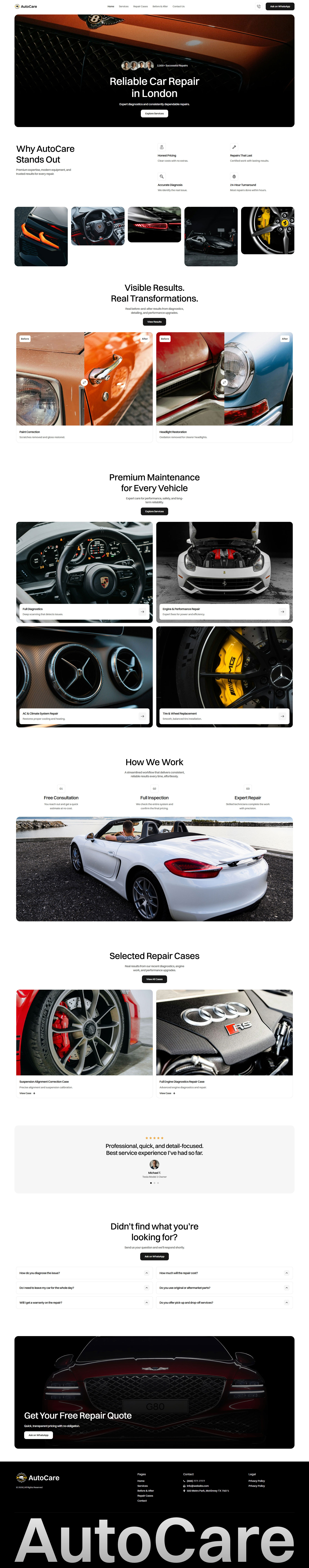 AutoCare – Car Repair & Auto Services Elementor Template branding design elementor template graphic design ui web design