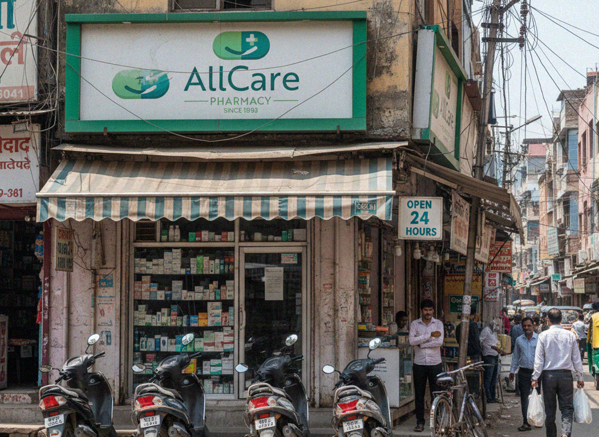 AllCare Pharmacy – Brand Identity & Logo Guidelines brand guidelines brand identity healthcare branding logo design medical branding mizzeo digital modern branding packaging design pharmacy branding pharmacy logo storefront branding visual identity