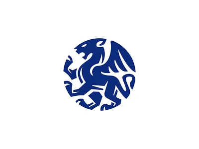 Round Winged Jaguar Heraldry Logo animal graphic design heraldry jaguar law lion lioness logo