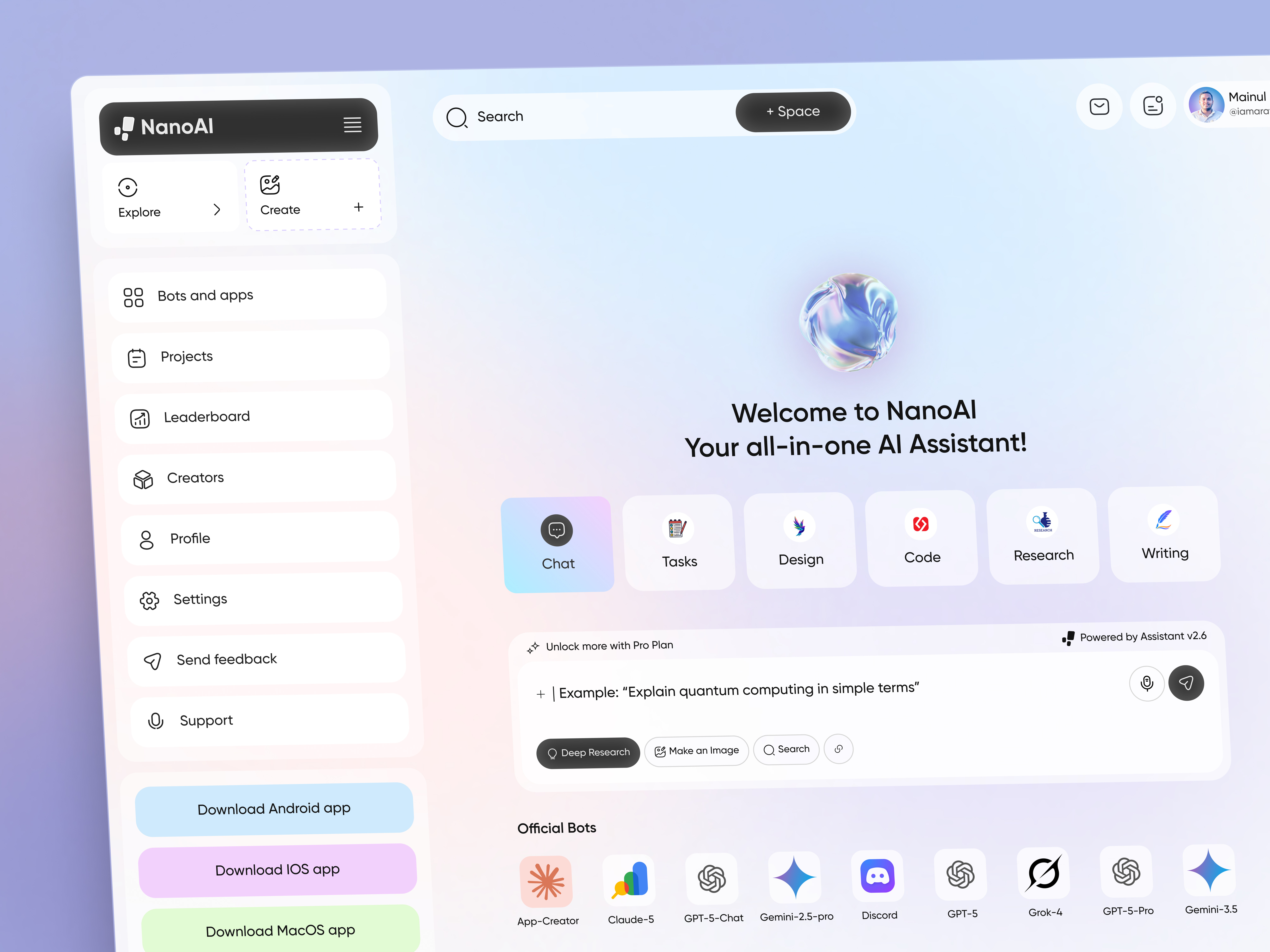 AI Chatbot Interface Design v2 ai assistant ai chatbot artificial intelligence chatbot chatbot design chatbot mobile app chatbot ui finance fintech mobile app mobile app design mobile ui open ai product design saas app saas design ui design user interface ux design voice interface