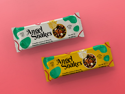 Angel Snakes Packaging Design. branding design designer dielines dryfood foods graphic design graphics health illustration label logo organic package packaging pouch product snack taste wrapping