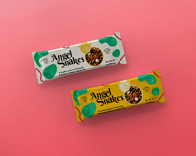 Angel Snakes Packaging Design. branding design designer dielines dryfood foods graphic design graphics health illustration label logo organic package packaging pouch product snack taste wrapping