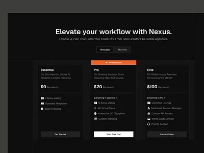 Pricing page saas design interface minimal pricing saas simple ui uiux web design