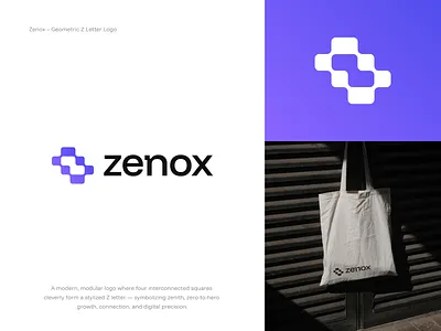 Zenox — Geometric Z Letter Logo abstract logo app icon brand identity branding connection logo dribbble geometric logo logo logo design minimalist logo modern logo modular logo tech logo technology logo z z logo