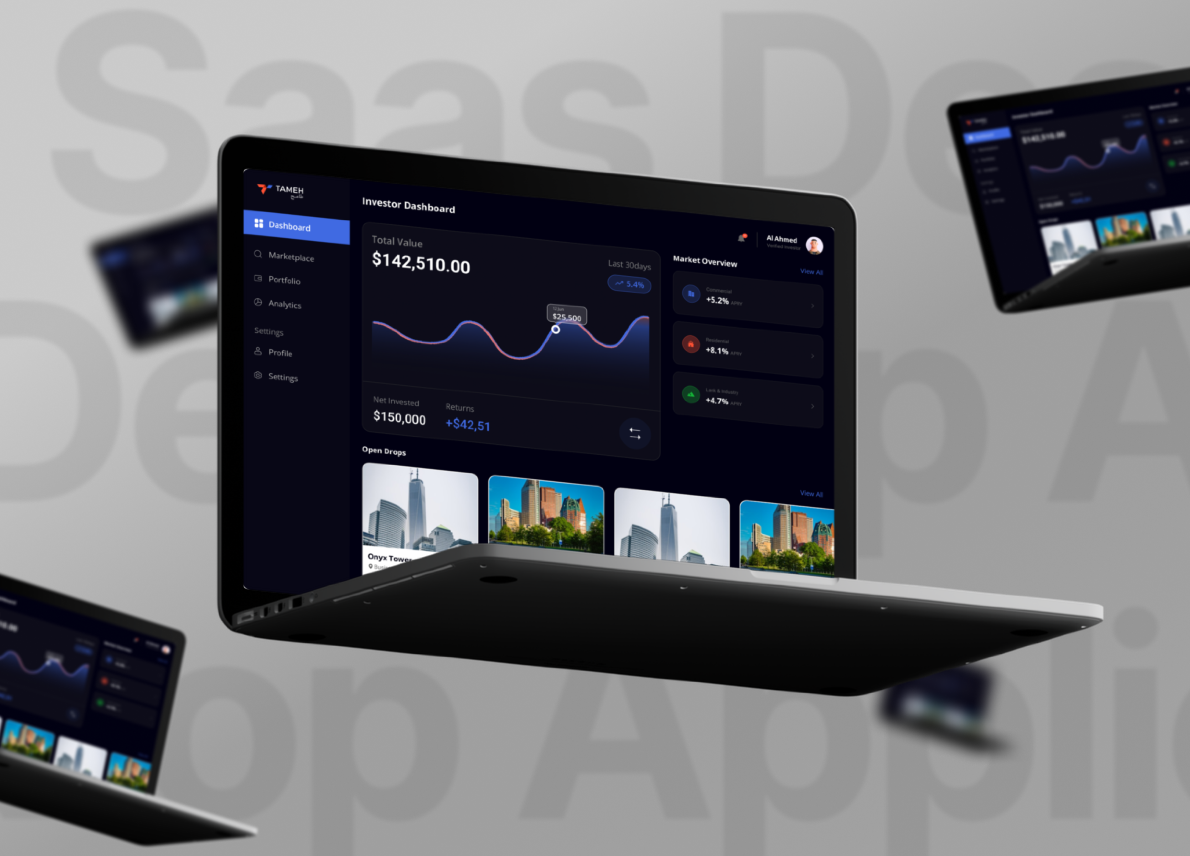 Real Estate Investment Dashboard design investment dashboard investment ui investment web mordern uiux real estate dashboard real estate ui trendy design ui uiux website dashboard