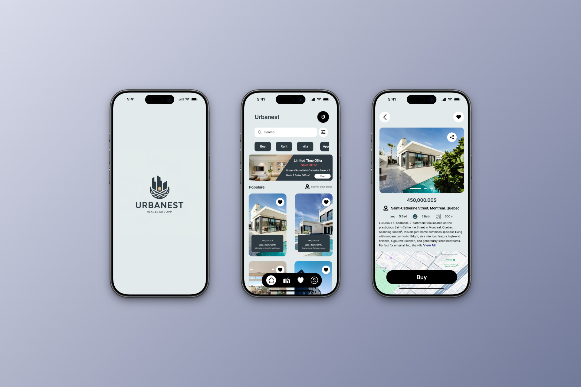 Urbanest — Smart Real Estate App UI arbnb booking figma graphic design maps real estate realestate ui design urban urbanest ux design