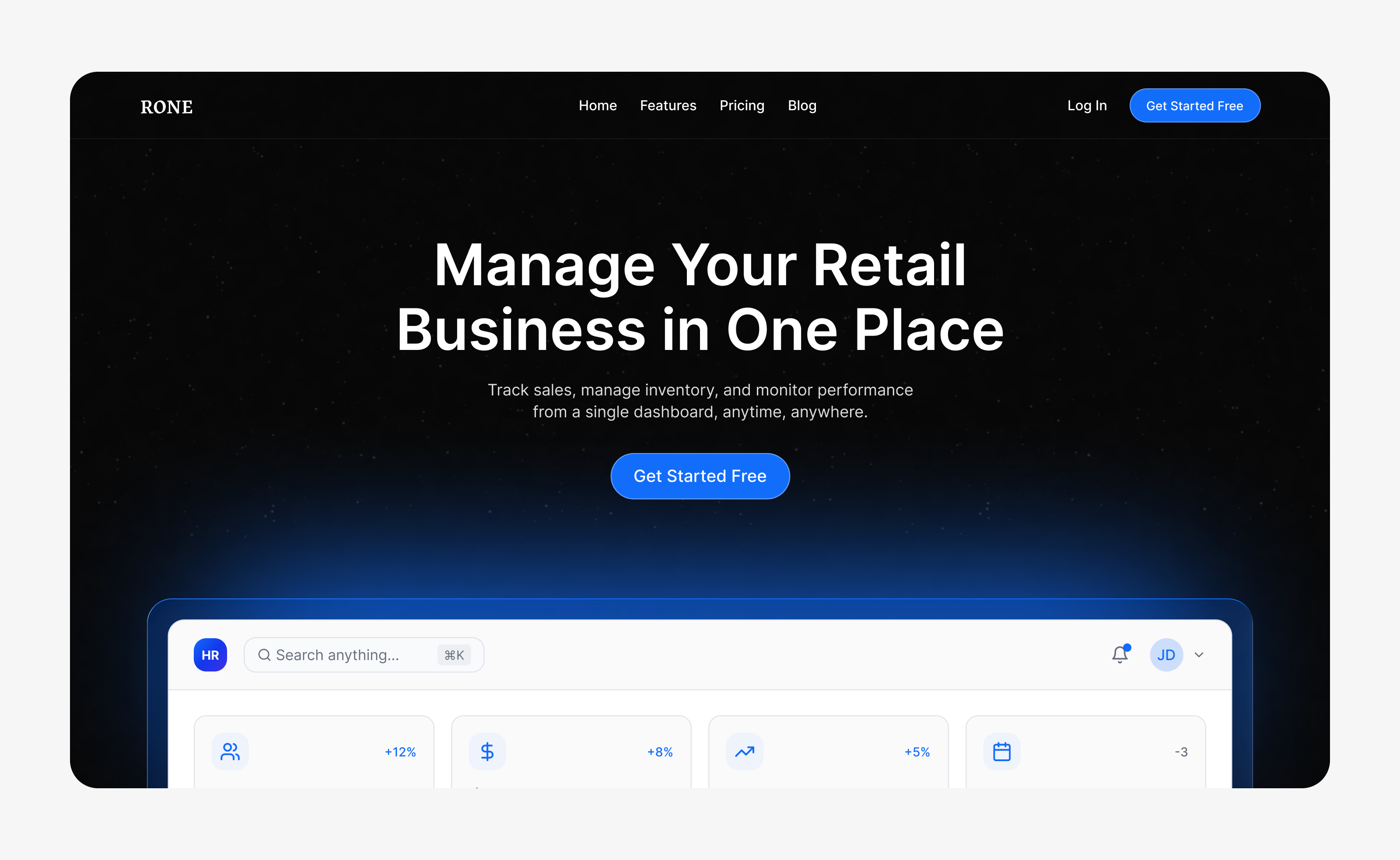 Hero Section — Retail Management herosection landing page retail ui uxui website