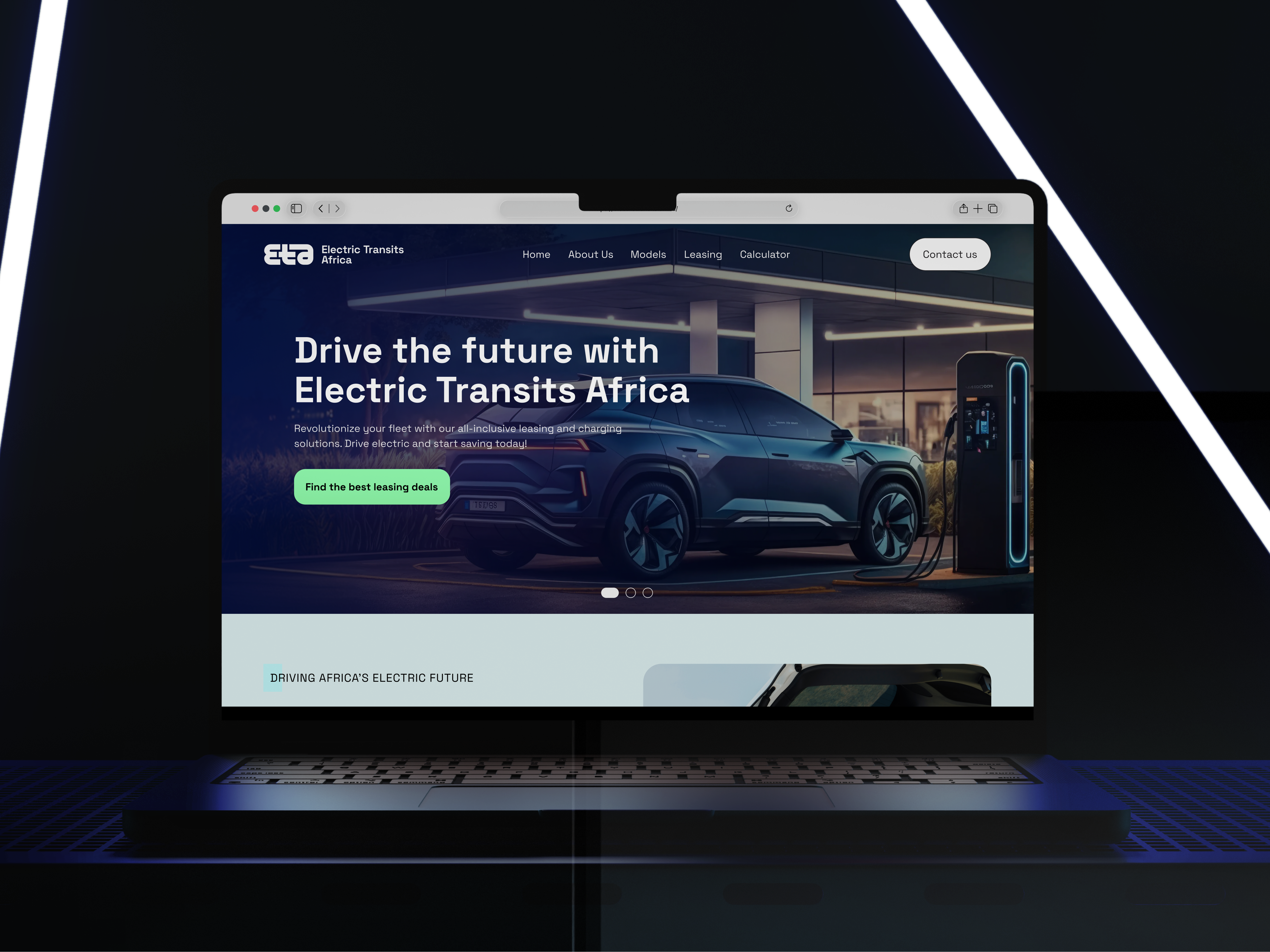 Example of Electric Car Landing Page