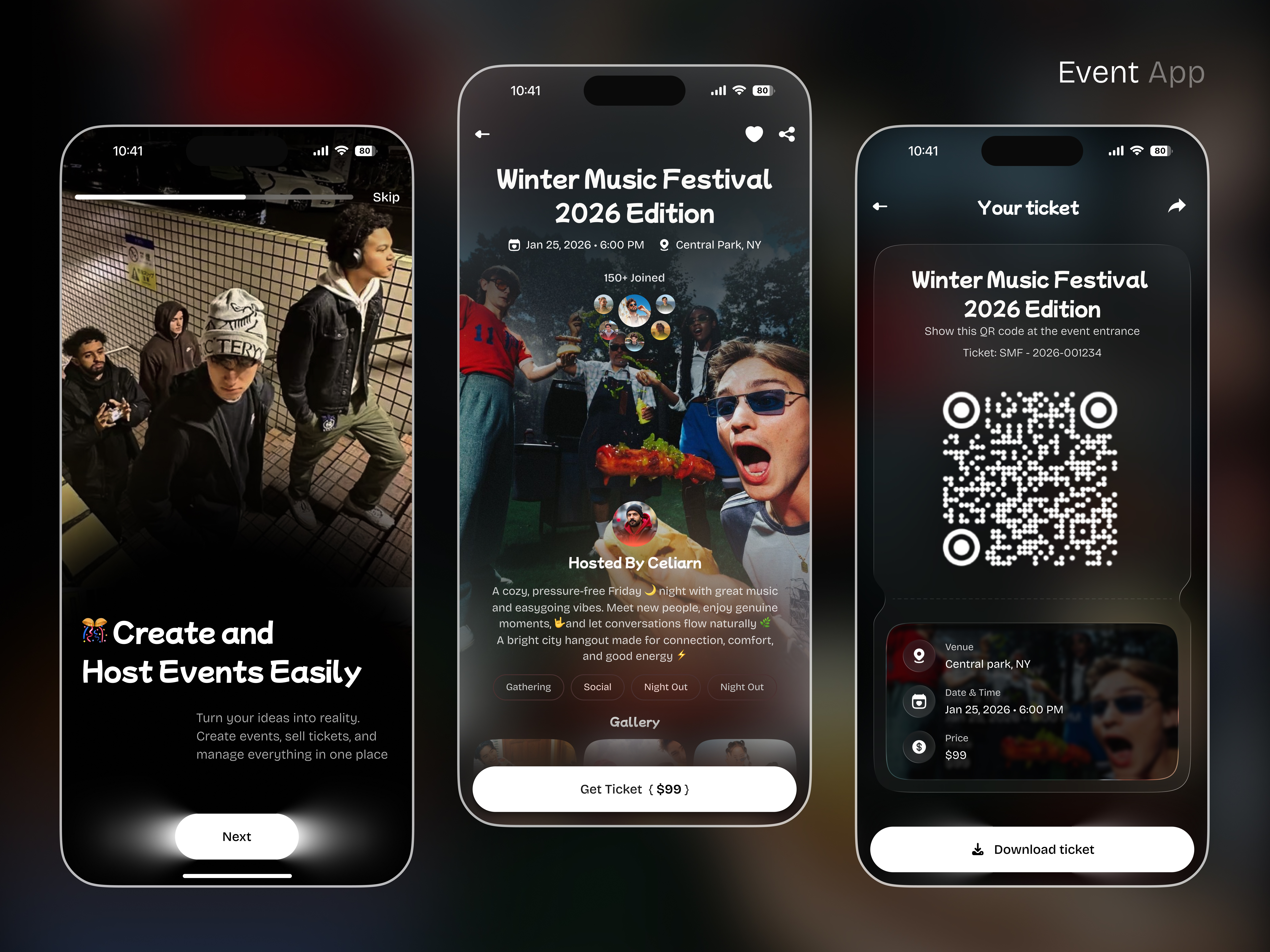 Example of Event App UI/UX Design