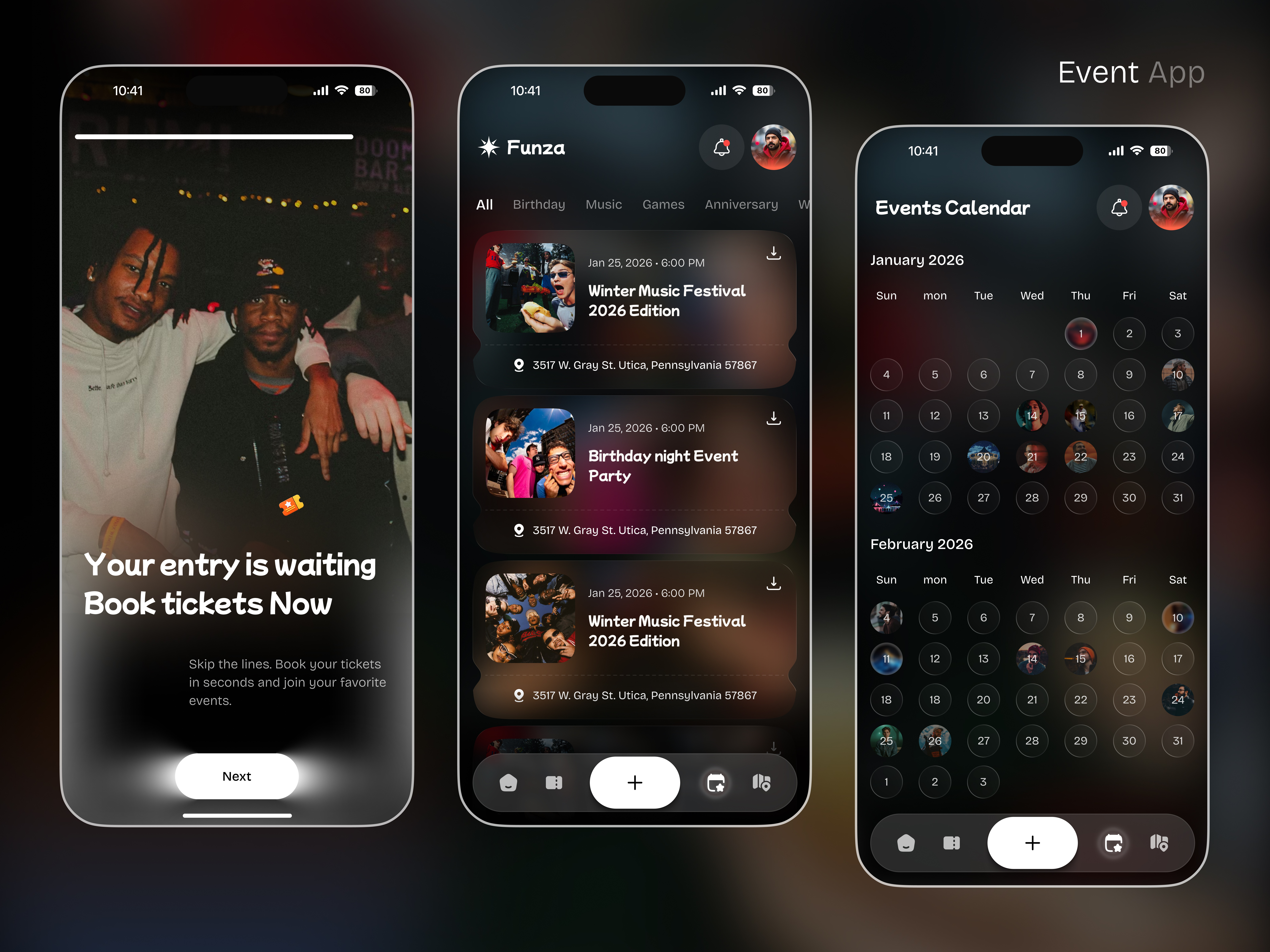 Example of Event App UI/UX Design