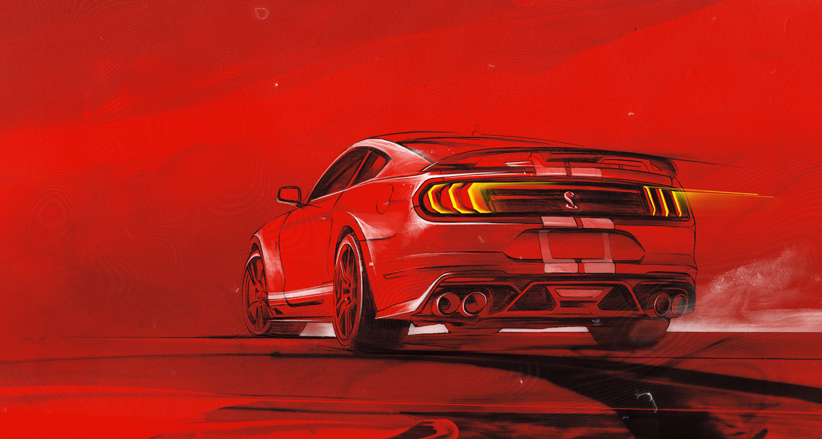 Shelby Rear cardesign drawing ford illustration pencil raing shelby