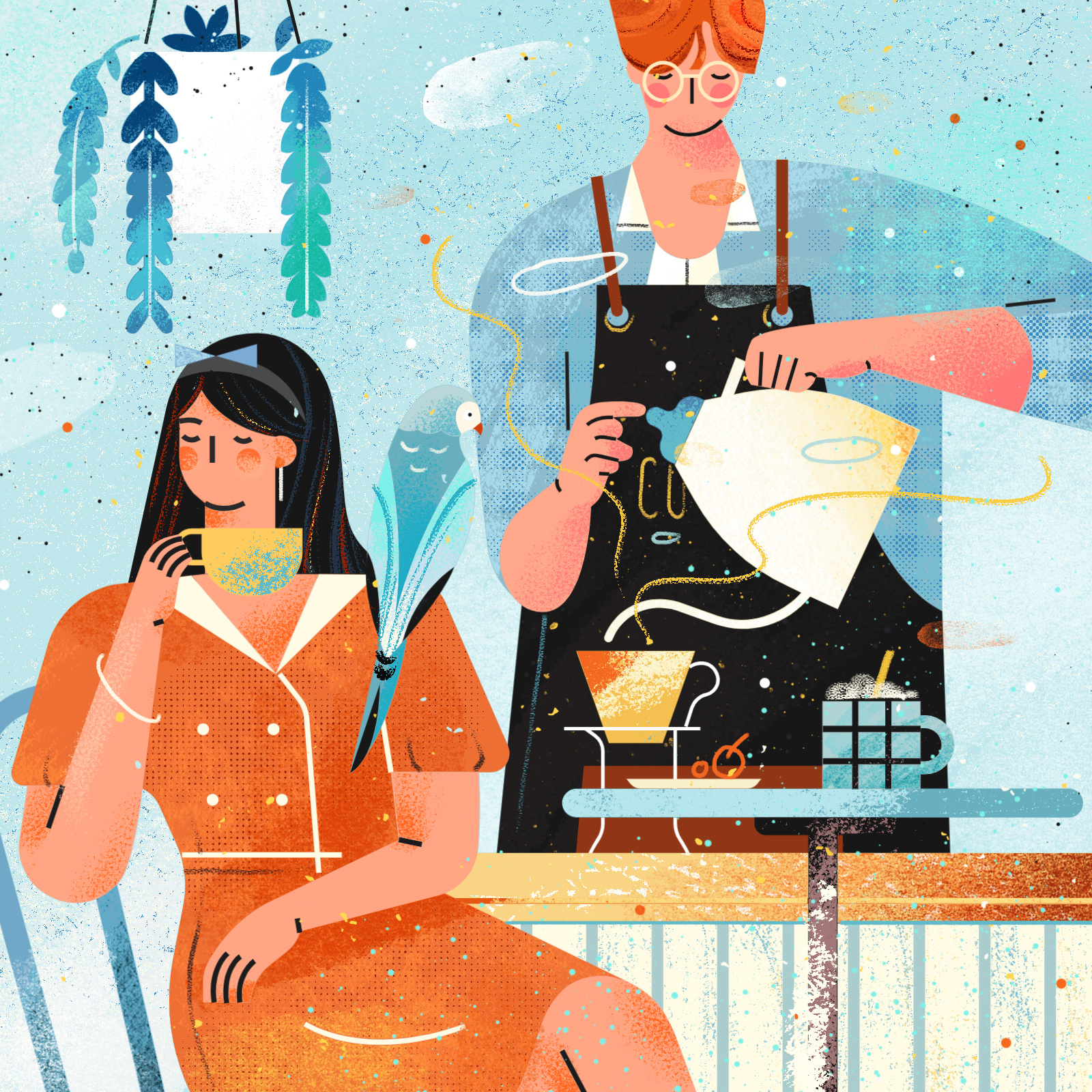 小园素作品:咖啡屋 design flat graphic design illustration vector